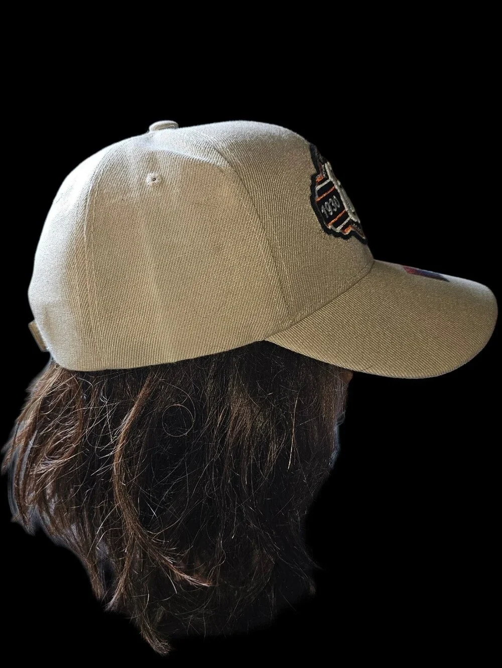 Route 66 Beige Embroidered Baseball Cap